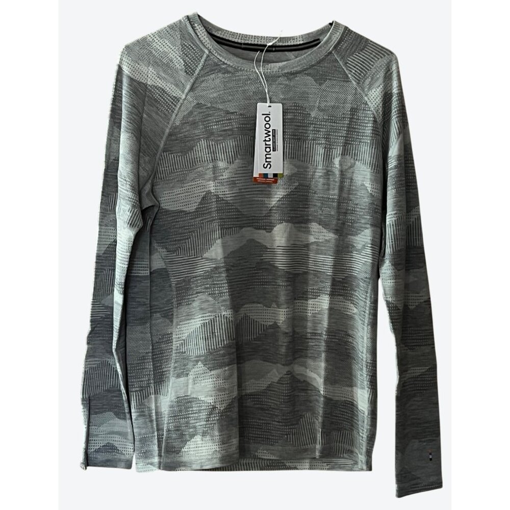 Smartwool Women's 1X Merino 250 Light Gray Mountain Scape Crew Baselayer